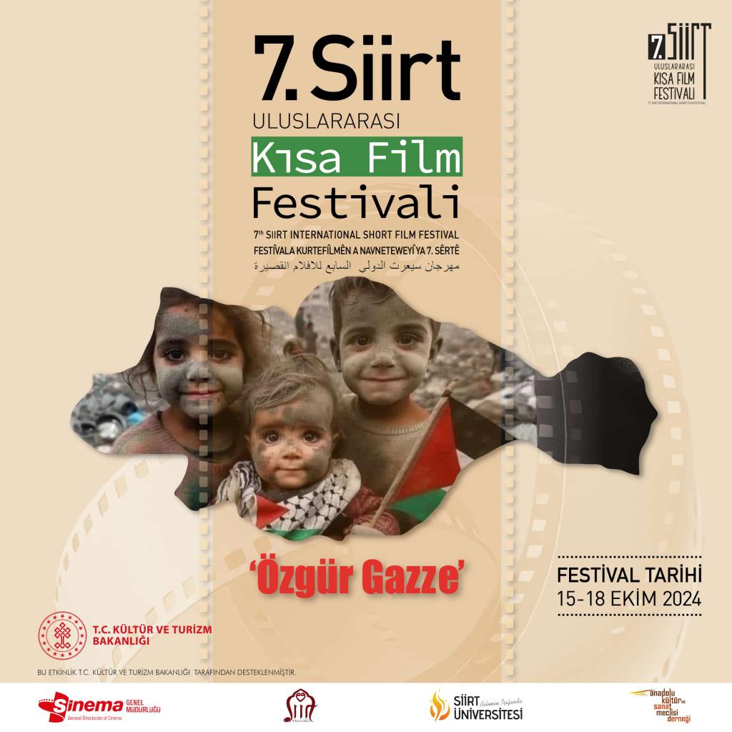 Siirt Uluslararası 7. Kısa Film Festivali bu yıl “Özgür Gazze” Temalı