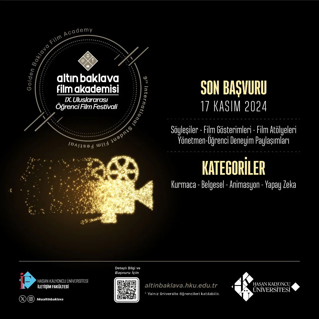 9. Altın Baklava Uluslararası Öğrenci Film Fest için başvurular uzatıldı!