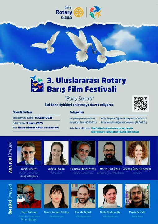 3. Uluslararası Rotary Barış Filmleri Fest'te başvurular devam ediyor