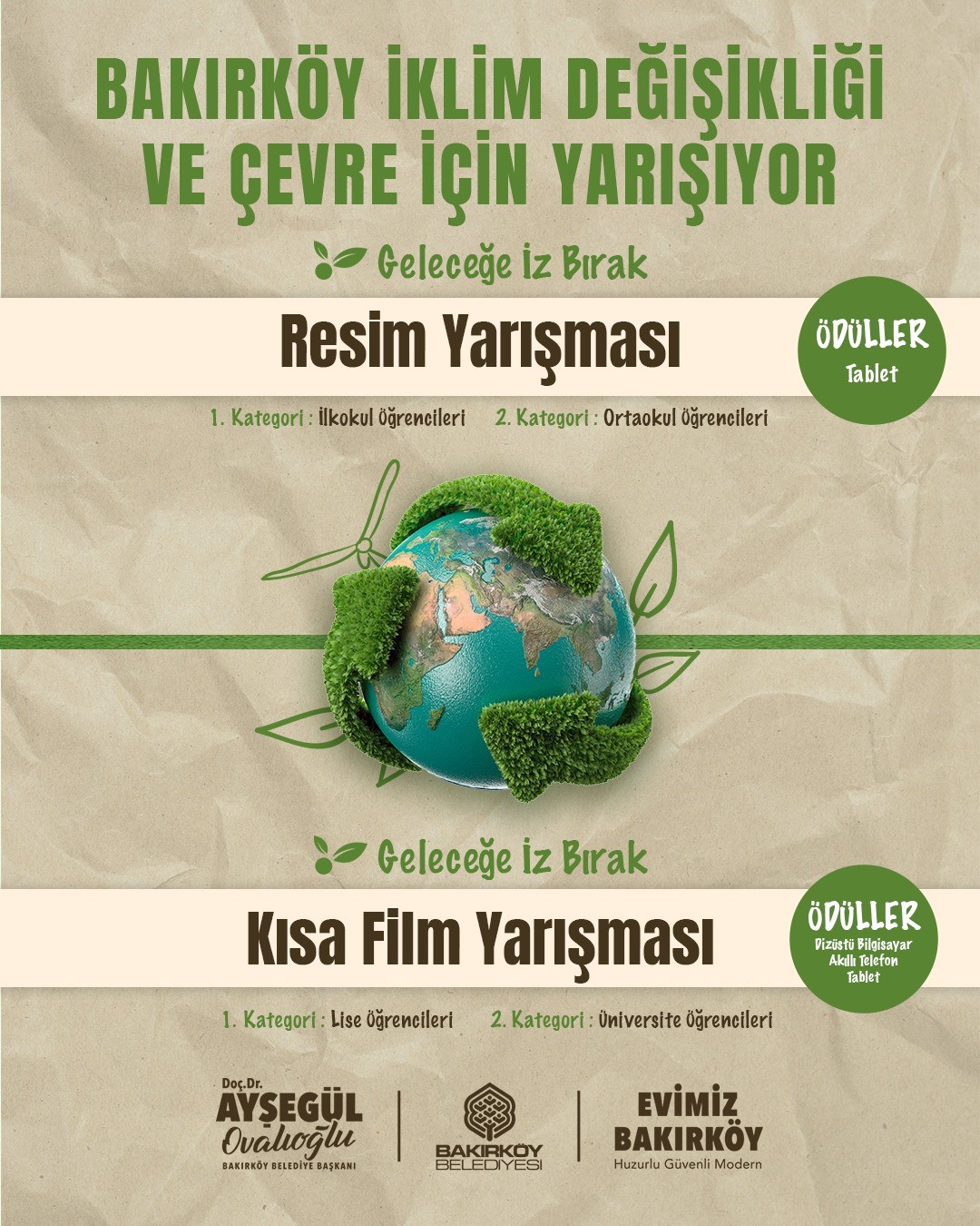 Bakırköy Belediyesi'nden sürdürülebilir çevre odaklı resim ve kısa film yarışması