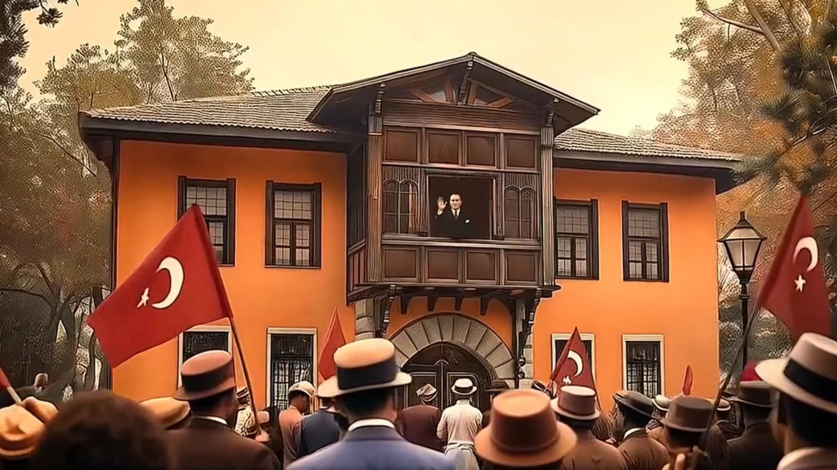 Atatürk'ün Antalya'ya gelişi yapay zeka ile Kepez'de canlandırıldı
