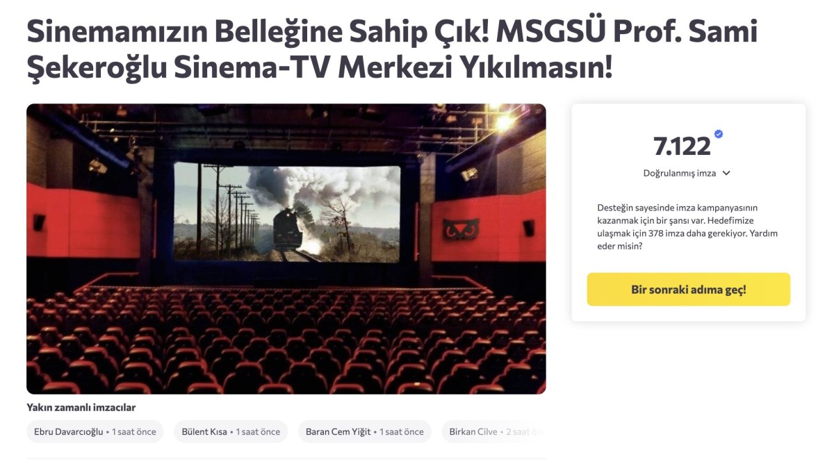Mimar Sinan Güzel Sanatlar Üniversitesi Sinema-TV Merkezi’nin Yıkım Kararına Tepkiler Büyüyor